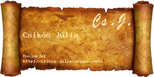 Csikós Júlia névjegykártya